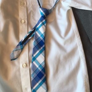 NORDSTROM Plaid, White & Blue, Zip Tie